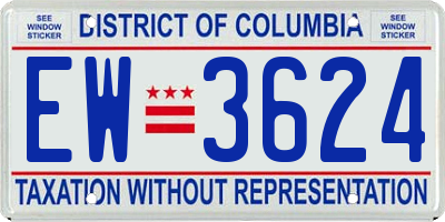 DC license plate EW3624