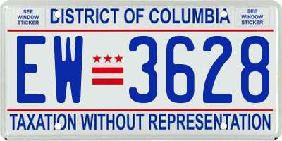 DC license plate EW3628