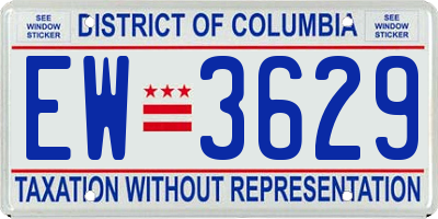 DC license plate EW3629
