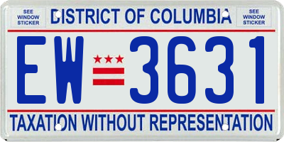 DC license plate EW3631
