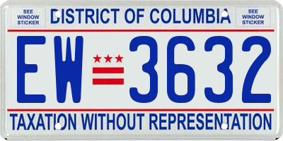 DC license plate EW3632