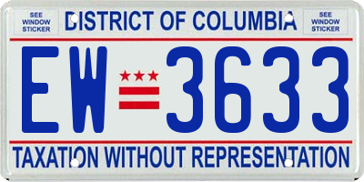DC license plate EW3633