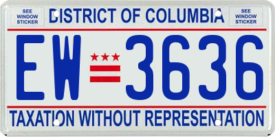 DC license plate EW3636