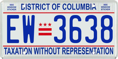 DC license plate EW3638