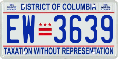 DC license plate EW3639