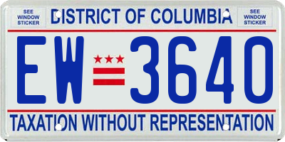 DC license plate EW3640