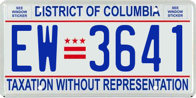 DC license plate EW3641