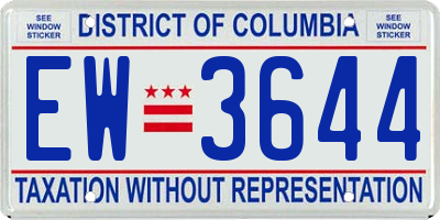 DC license plate EW3644