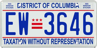 DC license plate EW3646
