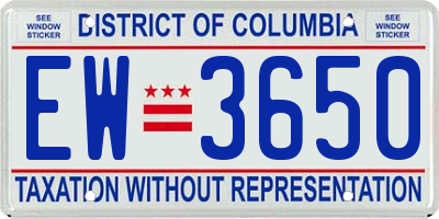 DC license plate EW3650