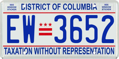 DC license plate EW3652