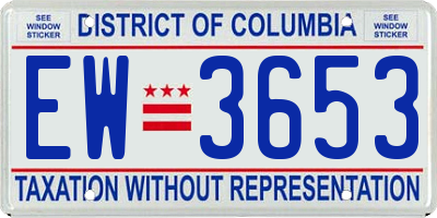 DC license plate EW3653