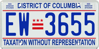 DC license plate EW3655