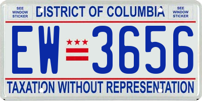 DC license plate EW3656