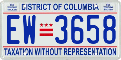 DC license plate EW3658