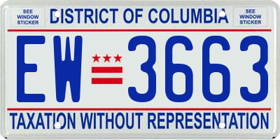 DC license plate EW3663