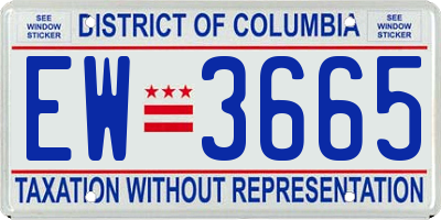 DC license plate EW3665