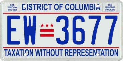 DC license plate EW3677