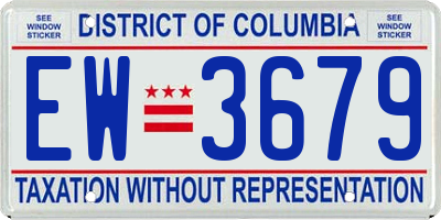 DC license plate EW3679
