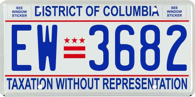 DC license plate EW3682