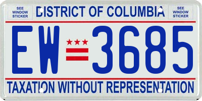 DC license plate EW3685