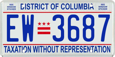 DC license plate EW3687
