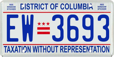 DC license plate EW3693