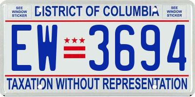 DC license plate EW3694