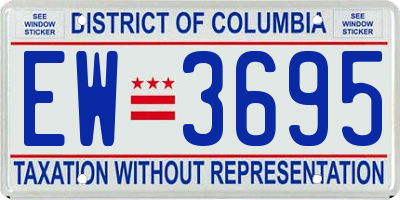 DC license plate EW3695
