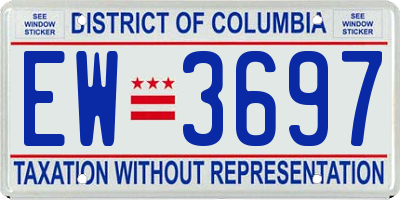 DC license plate EW3697