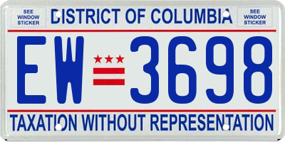 DC license plate EW3698