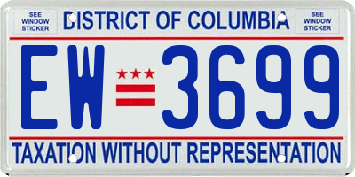 DC license plate EW3699