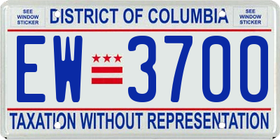 DC license plate EW3700