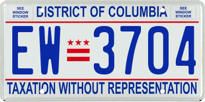 DC license plate EW3704