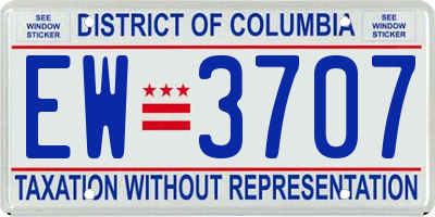 DC license plate EW3707