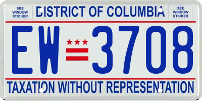 DC license plate EW3708