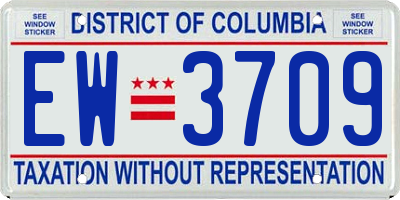 DC license plate EW3709