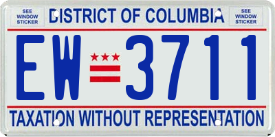 DC license plate EW3711