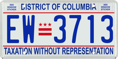 DC license plate EW3713
