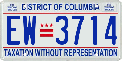DC license plate EW3714