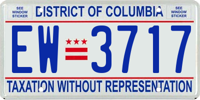 DC license plate EW3717