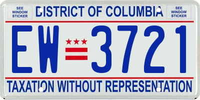 DC license plate EW3721