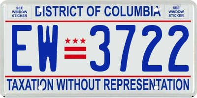 DC license plate EW3722