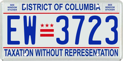 DC license plate EW3723