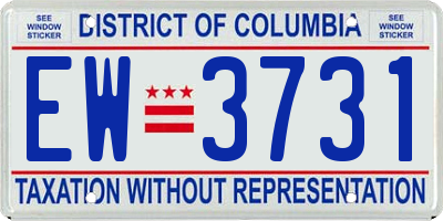 DC license plate EW3731