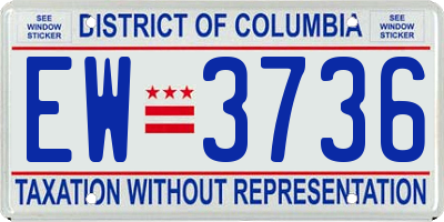 DC license plate EW3736