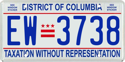DC license plate EW3738