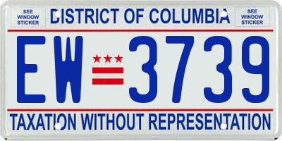 DC license plate EW3739