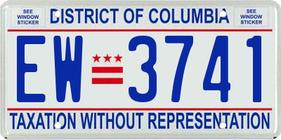 DC license plate EW3741