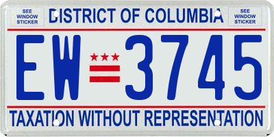 DC license plate EW3745